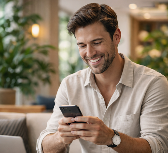 Happy host using GuideUp